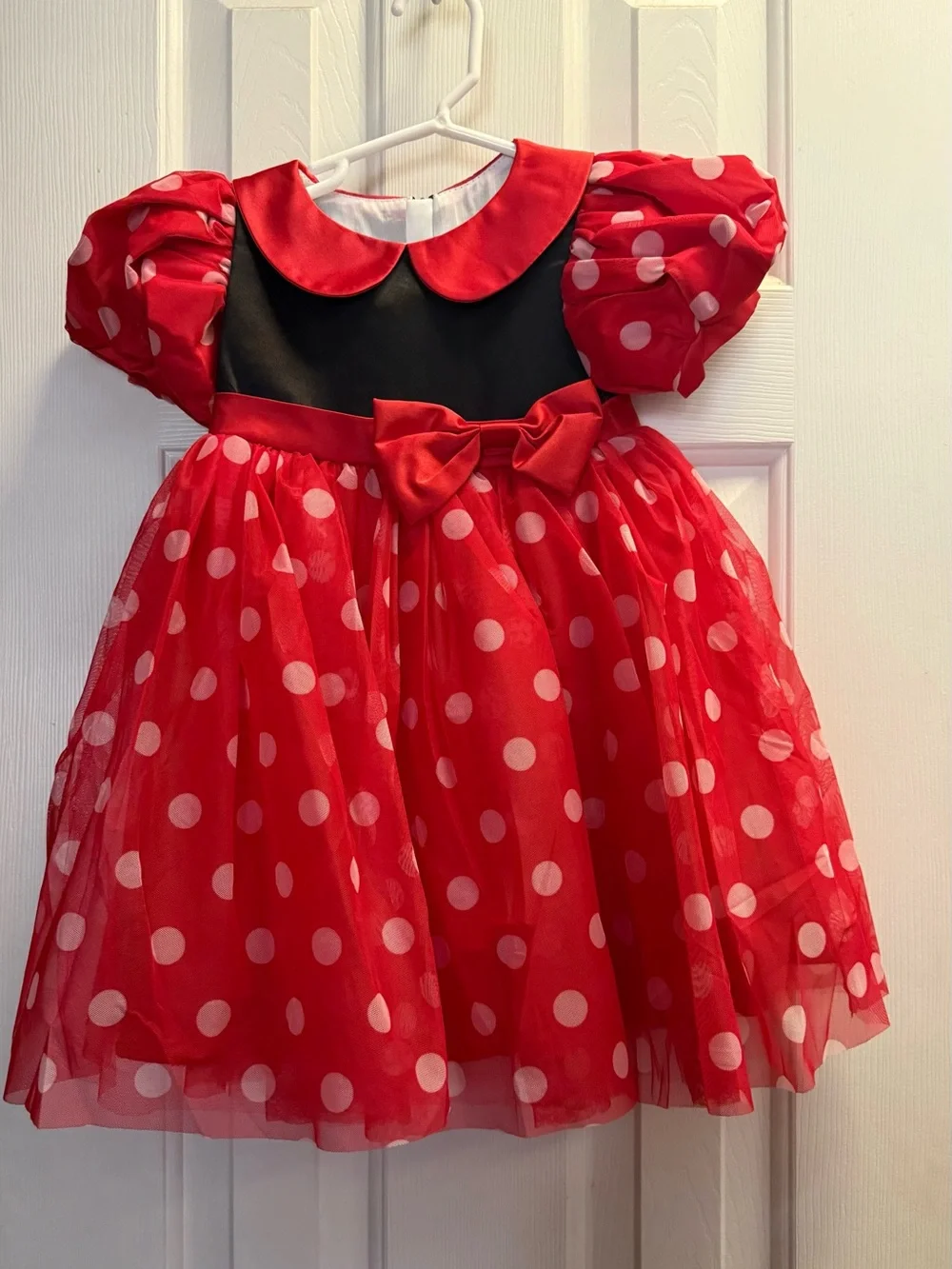 Minnie Mouse Costume Dress with Bow Sz 90 18-24M EUC
